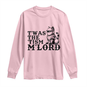Twas The Tism Funny Medieval Knight Cat Long Sleeve Shirt Armor Meme Fantasy Gift TS12 Light Pink Print Your Wear