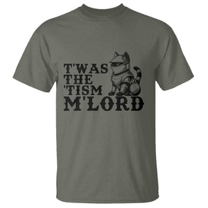 Twas The Tism Funny Medieval Knight Cat T Shirt Armor Meme Fantasy Gift TS12 Military Green Print Your Wear