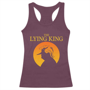 Funny The Lying King Long Nose Silhouette Racerback Tank Top Vintage Political Satire Statement Gift