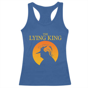 Funny The Lying King Long Nose Silhouette Racerback Tank Top Vintage Political Satire Statement Gift
