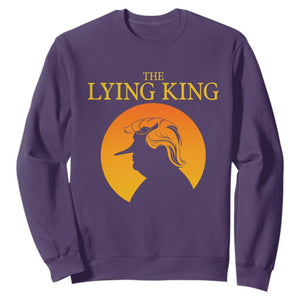 Funny The Lying King Long Nose Silhouette Sweatshirt Vintage Political Satire Statement Gift