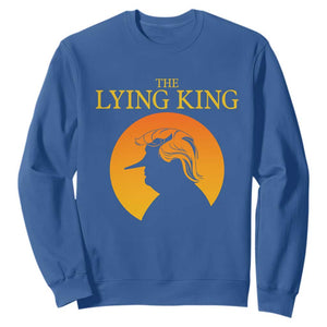 Funny The Lying King Long Nose Silhouette Sweatshirt Vintage Political Satire Statement Gift