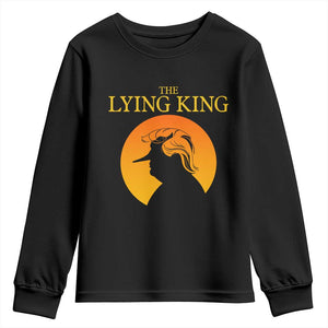 Funny The Lying King Long Nose Silhouette Youth Sweatshirt Vintage Political Satire Statement Gift