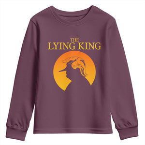Funny The Lying King Long Nose Silhouette Youth Sweatshirt Vintage Political Satire Statement Gift