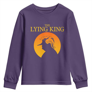 Funny The Lying King Long Nose Silhouette Youth Sweatshirt Vintage Political Satire Statement Gift