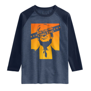 The Lying King Political Satire Raglan Shirt Funny Bold Sarcastic Statement Gift