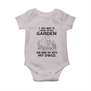 I Just Want To Garden And Hangout With My Dog Baby Onesie Gardener Gift TS12 Ice Gray Print Your Wear