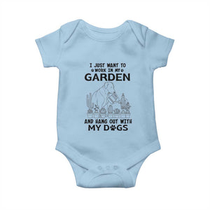 I Just Want To Garden And Hangout With My Dog Baby Onesie Gardener Gift TS12 Light Blue Print Your Wear