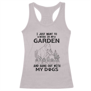 I Just Want To Garden And Hangout With My Dog Racerback Tank Top Gardener Gift TS12 Ice Gray Print Your Wear