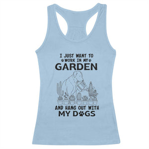 I Just Want To Garden And Hangout With My Dog Racerback Tank Top Gardener Gift TS12 Light Blue Print Your Wear