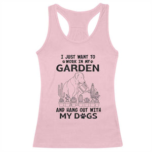 I Just Want To Garden And Hangout With My Dog Racerback Tank Top Gardener Gift TS12 Light Pink Print Your Wear