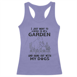 I Just Want To Garden And Hangout With My Dog Racerback Tank Top Gardener Gift TS12 Violet Print Your Wear