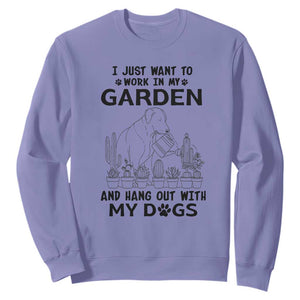 I Just Want To Garden And Hangout With My Dog Sweatshirt Gardener Gift TS12 Violet Print Your Wear