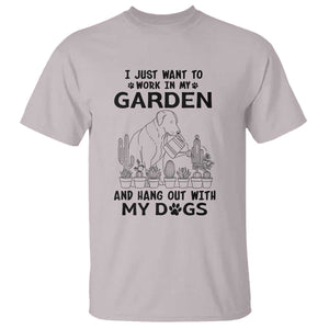 I Just Want To Garden And Hangout With My Dog T Shirt Gardener Gift TS12 Ice Gray Print Your Wear