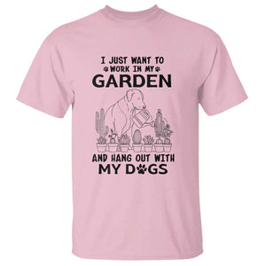I Just Want To Garden And Hangout With My Dog T Shirt Gardener Gift TS12 Light Pink Print Your Wear