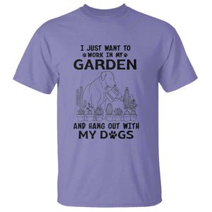 I Just Want To Garden And Hangout With My Dog T Shirt Gardener Gift TS12 Violet Print Your Wear