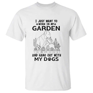 I Just Want To Garden And Hangout With My Dog T Shirt Gardener Gift TS12 White Print Your Wear