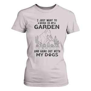 I Just Want To Garden And Hangout With My Dog T Shirt For Women Gardener Gift TS12 Ice Gray Print Your Wear