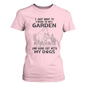 I Just Want To Garden And Hangout With My Dog T Shirt For Women Gardener Gift TS12 Light Pink Print Your Wear