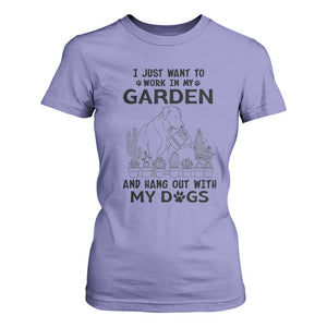 I Just Want To Garden And Hangout With My Dog T Shirt For Women Gardener Gift TS12 Violet Print Your Wear