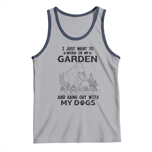 I Just Want To Garden And Hangout With My Dog Tank Top Gardener Gift TS12 Athletic Heather Navy Print Your Wear