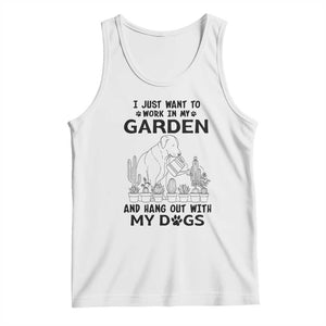 I Just Want To Garden And Hangout With My Dog Tank Top Gardener Gift TS12 White Print Your Wear