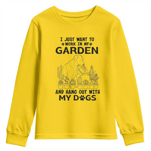 I Just Want To Garden And Hangout With My Dog Youth Sweatshirt Gardener Gift TS12 Daisy Print Your Wear