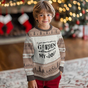 Gardener Dog Lover Gift Ugly Christmas Sweater I Just Want To Garden And Hangout With My Dog TS12 Mocha Mousse Print Your Wear