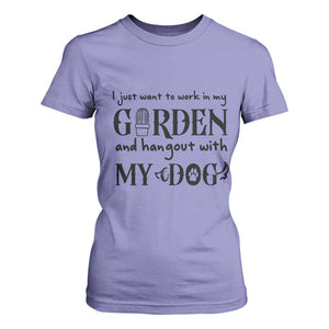 Gardener Dog Lover Gift T Shirt For Women I Just Want To Garden And Hangout With My Dog TS12 Violet Print Your Wear