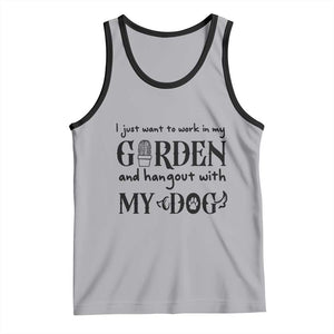 Gardener Dog Lover Gift Tank Top I Just Want To Garden And Hangout With My Dog TS12 Athletic Heather Black Print Your Wear