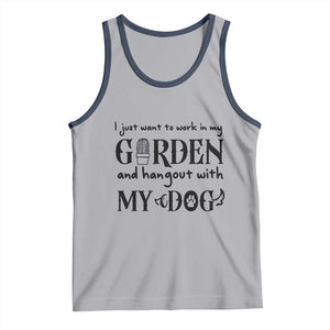 Gardener Dog Lover Gift Tank Top I Just Want To Garden And Hangout With My Dog TS12 Athletic Heather Navy Print Your Wear