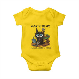 Gardening Because Murder Is Wrong Baby Onesie Funny Black Cat Gardener Gift TS12 Daisy Print Your Wear