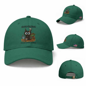 Gardening Because Murder Is Wrong Baseball Cap Funny Black Cat Gardener Gift TS12 Baseball Cap Universal Fit Irish Green Print Your Wear