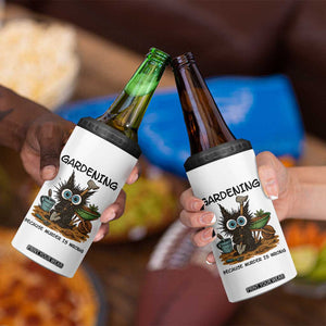 Gardening Because Murder Is Wrong 4 in 1 Can Cooler Tumbler Funny Black Cat Gardener Gift TS12 Print Your Wear