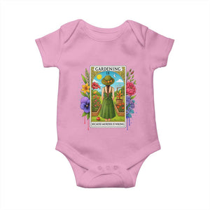 Funny Gardening Because Murder Is Wrong Baby Onesie Garden Girl Floral Tarot Graphic TS12 Light Pink Print Your Wear