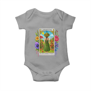 Funny Gardening Because Murder Is Wrong Baby Onesie Garden Girl Floral Tarot Graphic TS12 Sport Gray Print Your Wear