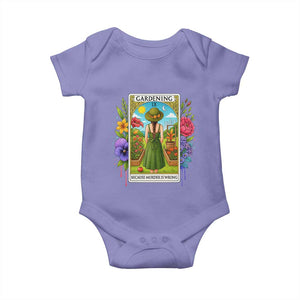 Funny Gardening Because Murder Is Wrong Baby Onesie Garden Girl Floral Tarot Graphic TS12 Violet Print Your Wear