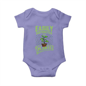 Easily Distracted By Plants Baby Onesie Funny Gardening Lover Gift TS12 Violet Print Your Wear