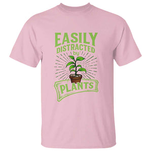 Easily Distracted By Plants T Shirt Funny Gardening Lover Gift TS12 Light Pink Print Your Wear