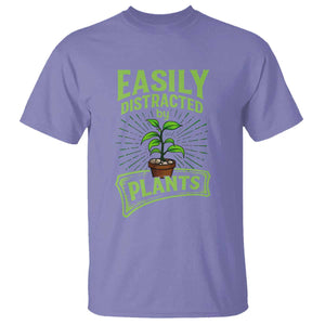 Easily Distracted By Plants T Shirt Funny Gardening Lover Gift TS12 Violet Print Your Wear
