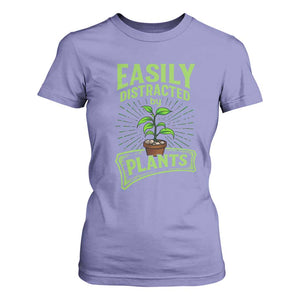 Easily Distracted By Plants T Shirt For Women Funny Gardening Lover Gift TS12 Violet Print Your Wear