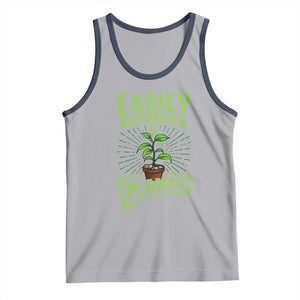 Easily Distracted By Plants Tank Top Funny Gardening Lover Gift TS12 Athletic Heather Navy Print Your Wear
