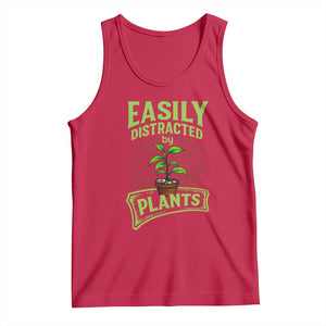Easily Distracted By Plants Tank Top Funny Gardening Lover Gift TS12 Red Print Your Wear
