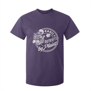 Easily Distracted By Plants Skeleton T Shirt For Kid Funny Gardener Plant Lover TS12 Purple Print Your Wear
