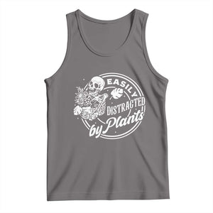 Easily Distracted By Plants Skeleton Tank Top Funny Gardener Plant Lover TS12 Deep Heather Print Your Wear