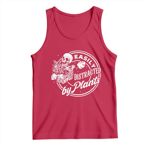 Easily Distracted By Plants Skeleton Tank Top Funny Gardener Plant Lover TS12 Red Print Your Wear