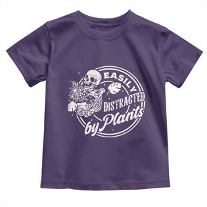 Easily Distracted By Plants Skeleton Toddler T Shirt Funny Gardener Plant Lover TS12 Purple Print Your Wear