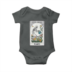 Funny Never Enough Plants Gardening Skeleton Baby Onesie Plant Lover Gift Tarot Card Graphic TS12 Dark Heather Print Your Wear
