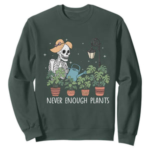 Skeleton Monstera Lover Sweatshirt Never Enough Plants TS12 Dark Forest Green Print Your Wear