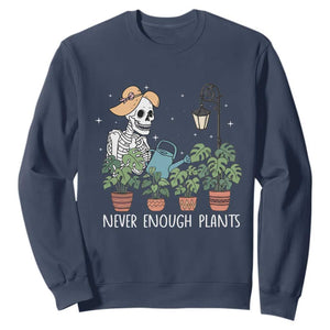 Skeleton Monstera Lover Sweatshirt Never Enough Plants TS12 Navy Print Your Wear
